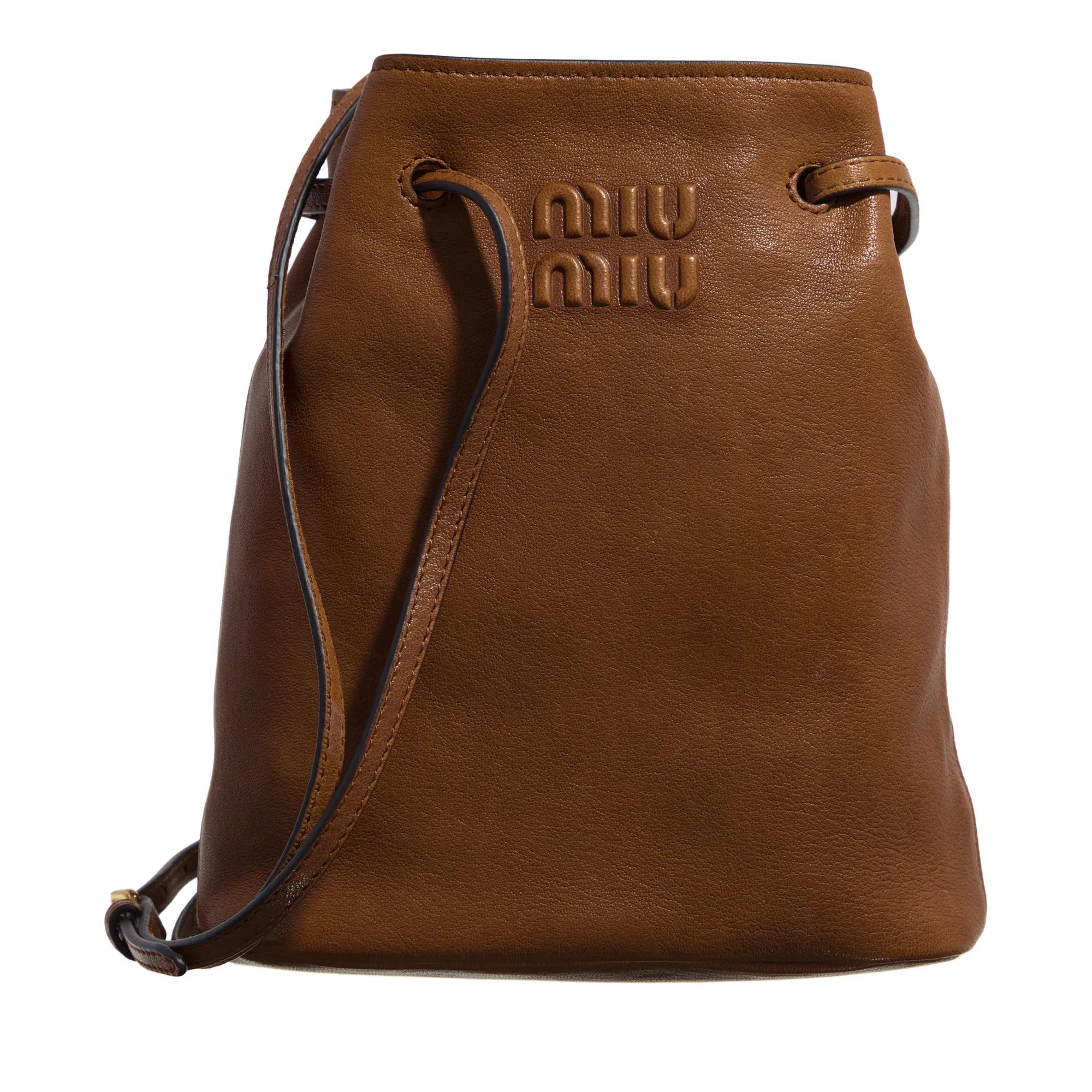 Miu Miu Beuteltasche - Storage Bucket With Shoulder Strap - Gr. unisize - in Braun - für Damen