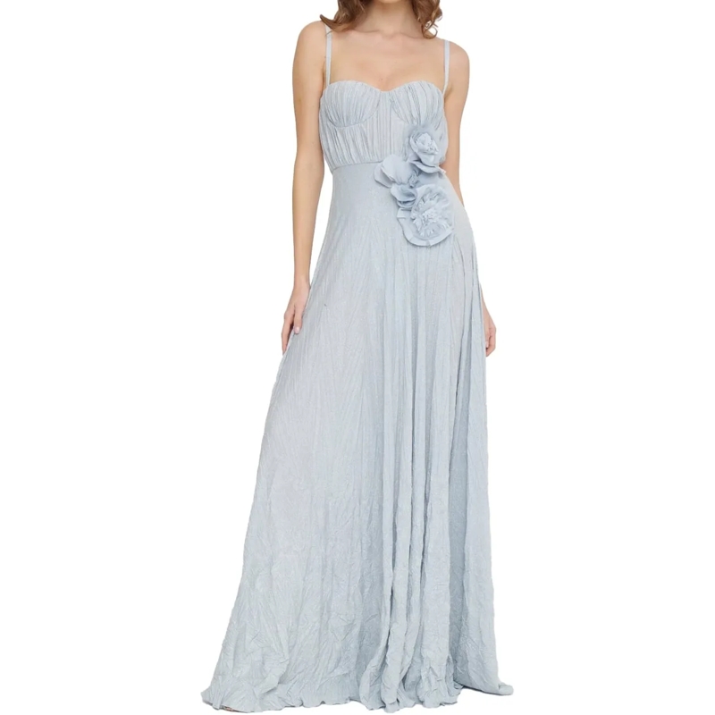 Elisabetta Franchi Robe midi Sweetheart Neckline Maxi Dress Blue