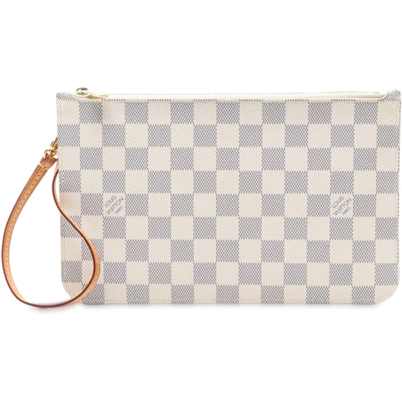 Louis Vuitton Necessaire Damier Azur Neverfull MM Pouch weiß