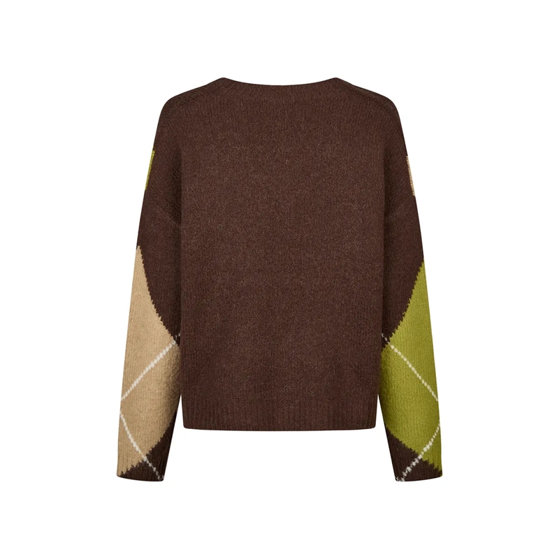 Marc Aurel Pullover Pullover- Rippen-Abschlüsse- überschnittene Sch braun(Image 5)