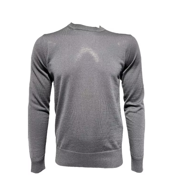 Emporio Armani  Blue Virgin Wool Knitwear Grey