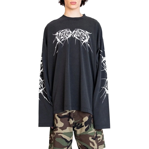 Vetements Blusen DEATH METAL LONGSLEEVE BLACK/WHITE schwarz