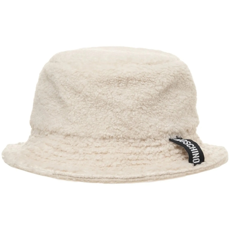 Moschino  Faux fur bucket hat weiß