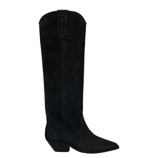 Isabel Marant Pointed Toe Suede Boots Black Botte