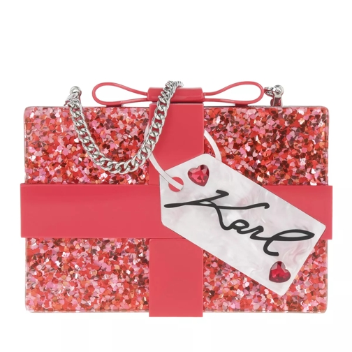 Karl Lagerfeld Valentin Acrylic Minaudiere Scarlet Liten boxformad väska