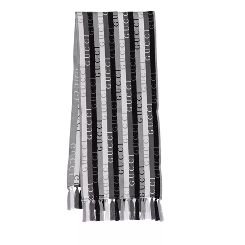 Gucci Stripe Scarf Wool Graphite/Black Wollen Sjaal