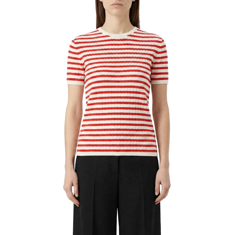 Valentino Garavani T-Shirt Gestreiftes T-Shirt rot(Image 2)