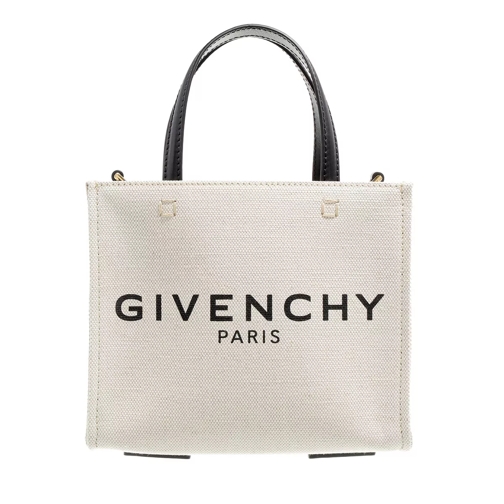 Givenchy Mini G Tote Shopping Bag Canvas Beige Rymlig shoppingväska