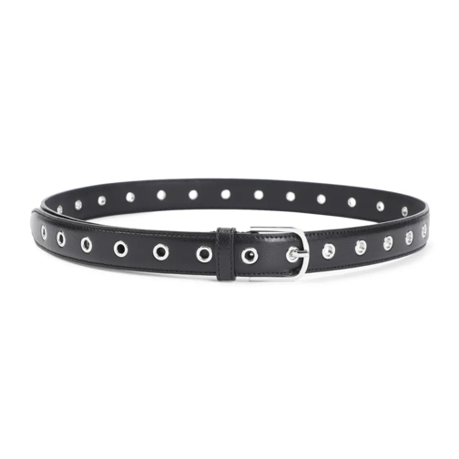 TOTEME Ceinture en cuir Eyelet Black Cow Leather Belt Grey