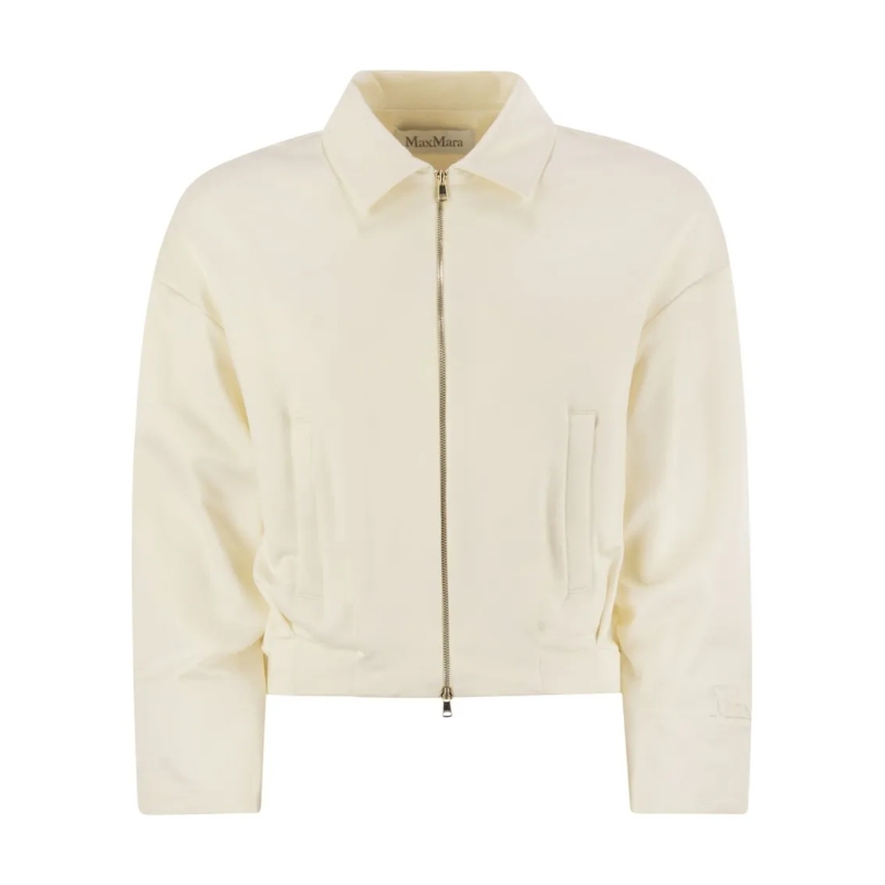 Max Mara  Argenta - Cropped Silk And Cotton Sweatshirt Neutrals