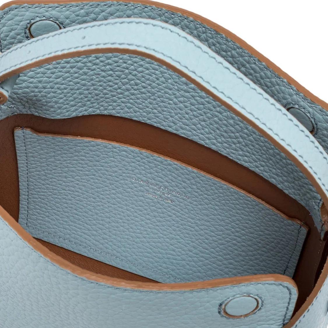 Gianni Chiarini Hobo bags Penelope Handbag In Double Leather Light Blue in blauw