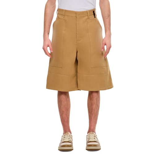 Fendi Legere Shorts Paper Canvas Bermuda Brown