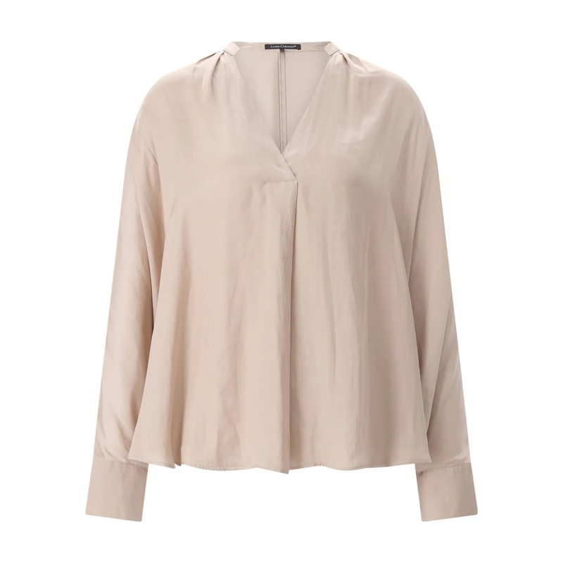 Luisa Cerano Chemisier Bluse aus Satin beige
