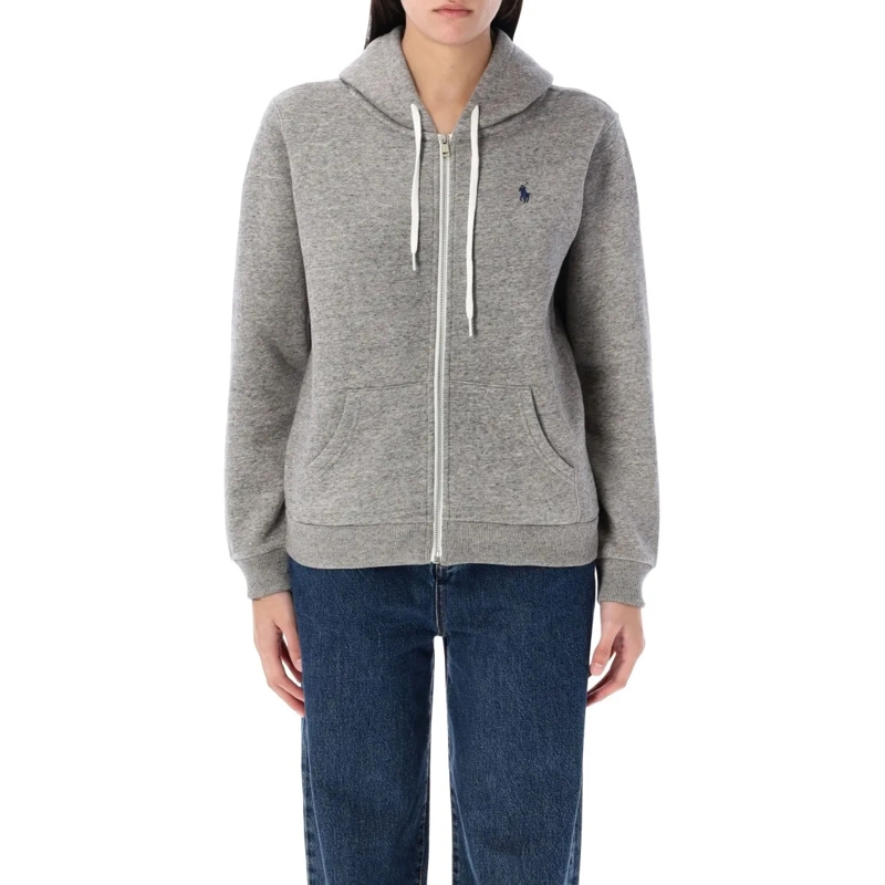 Polo Ralph Lauren  Relaxed Fit Full-Zip Hoodie With Drawstring Hood Grey
