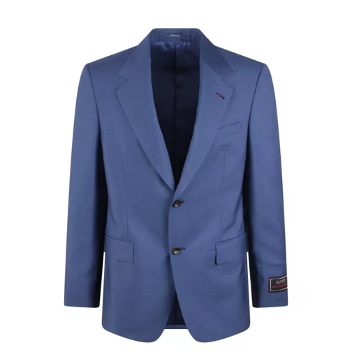 Gucci Wool Mohair Formal Jacket Blue 
