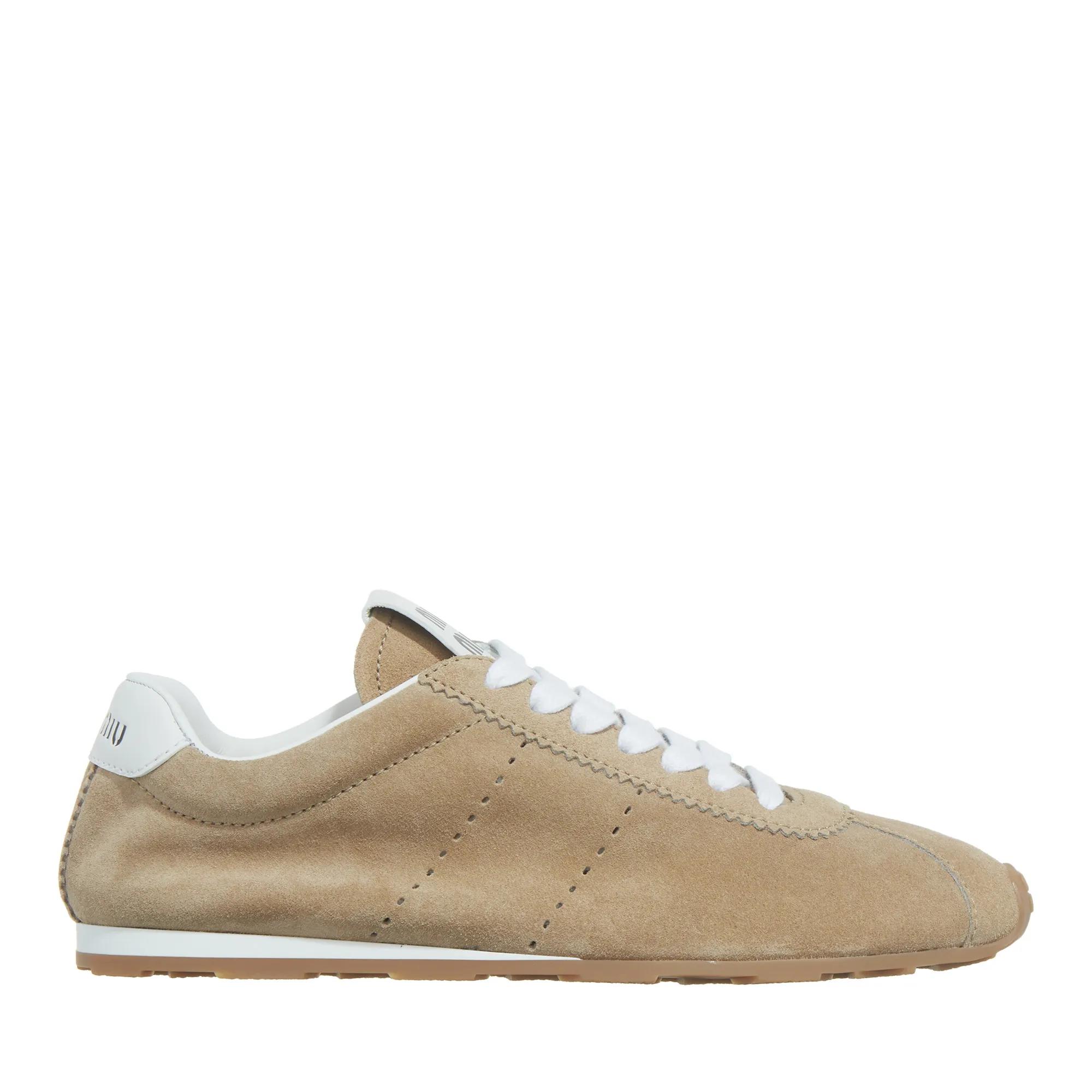 Miu Low-Top Sneakers Desert Suede Sneaker in beige