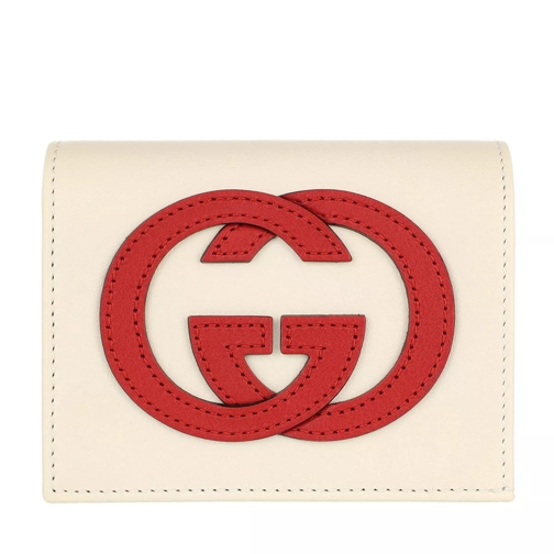 Gucci Card Case Leather Mystic White Bi-Fold Portemonnee