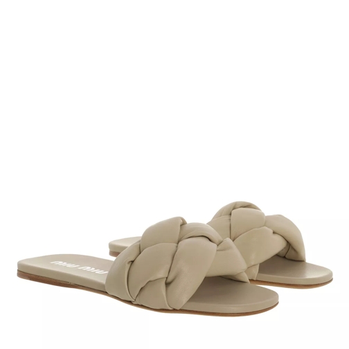 Miu Miu Padded Flat Sandals Leather Desert Claquette