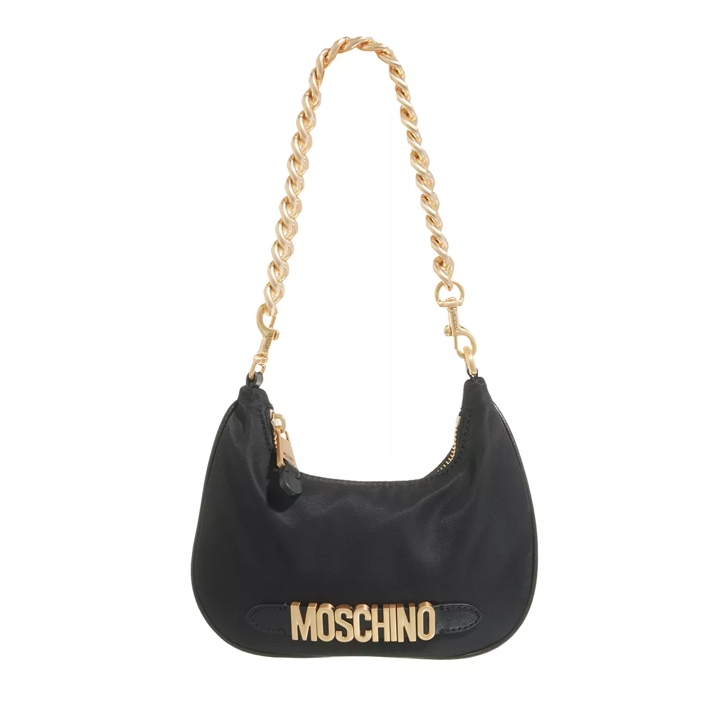 Moschino Lettering Nylon Clutch Fantasy Print Black Mini Bag