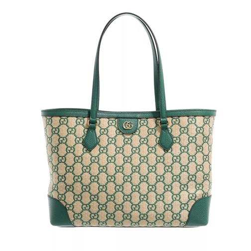Gucci Ophidia Medium GG Tote Bag Natural Emerald Shopper