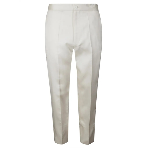 Setchu  High-Waisted Silk And Wool Trousers White