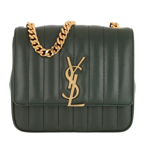 Saint Laurent Vicky Chain Bag Leather Green Crossbody Bag