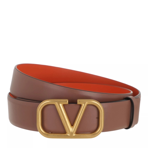 Valentino Garavani Reversible Belt Leather Antique Brass Läderskärp