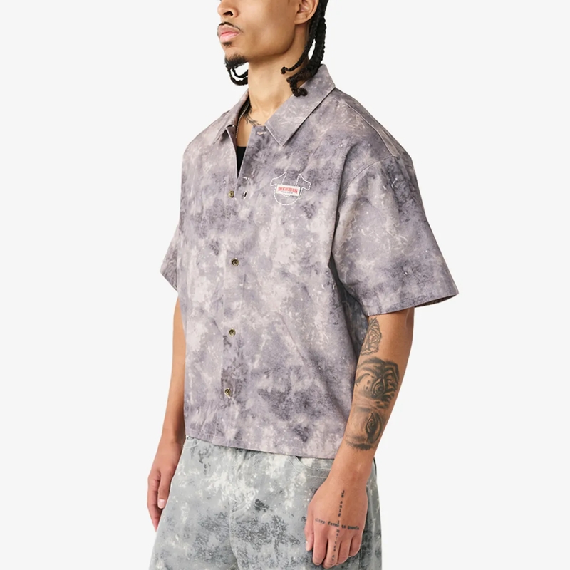True Religion Hemd - Kastenförmiges Hemd- Kurzarm- Allover-Print-  bunt(Image 3)
