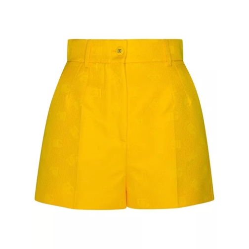 Dolce&Gabbana Yellow Cotton Blend Shorts Yellow 