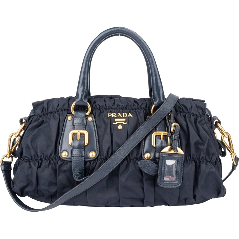 Prada Schultertasche Prada Blue Quilted Nylon Handbag blau