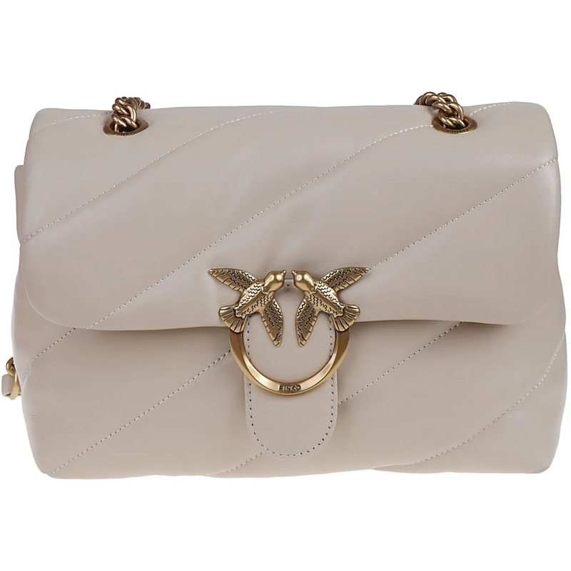 Pinko Tote Love Classic Puff Maxi Quilt Bag Nude beige