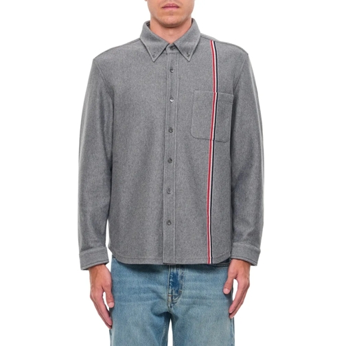 Thom Browne Shirt Jacket In Double Face Knit Grey Skjortor