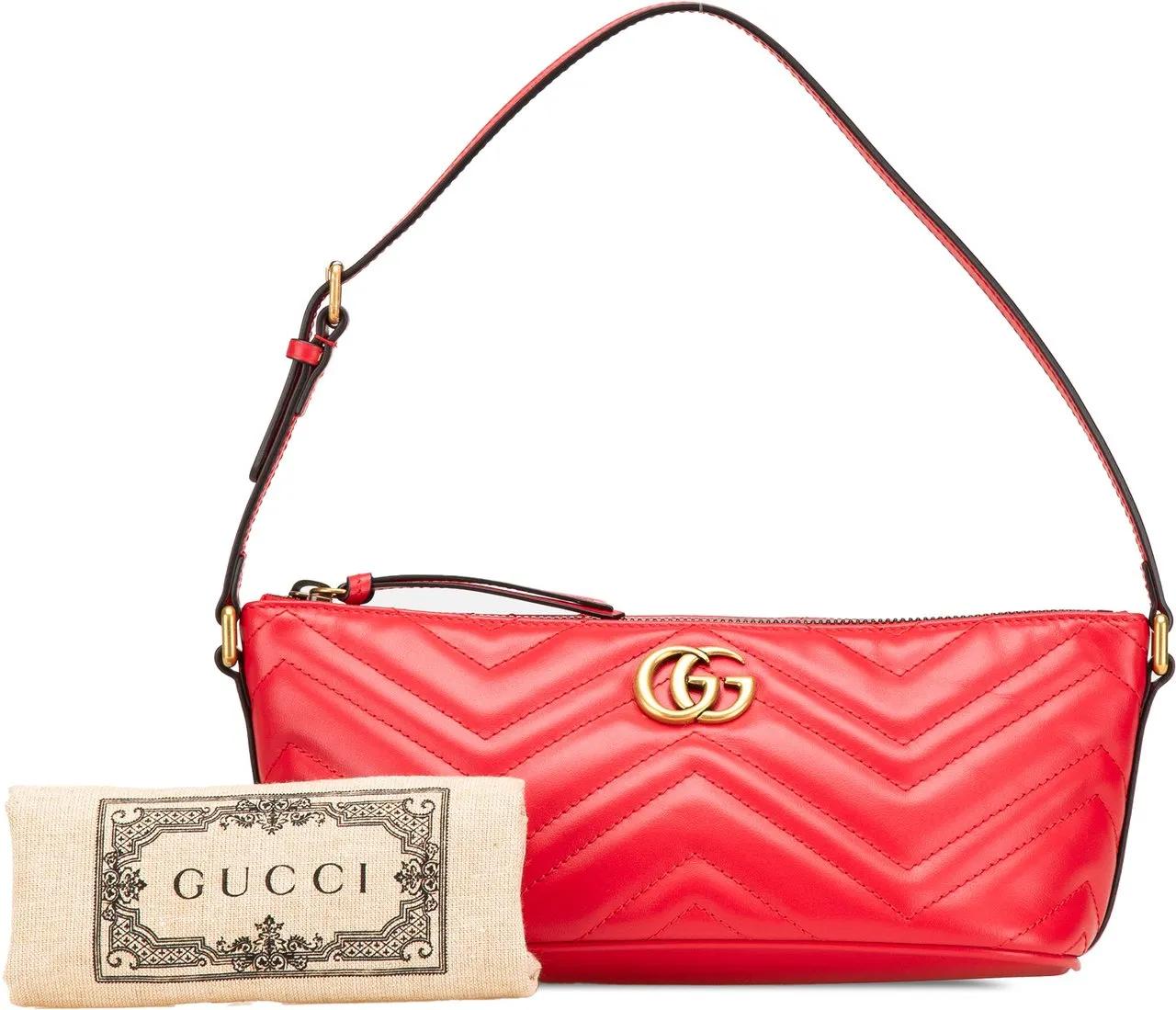 Thumbnail - Gucci Hobo Bags - GG Marmont Matelasse Leather Shoulder Bag - Gr. unisize - in Rot - für Damen