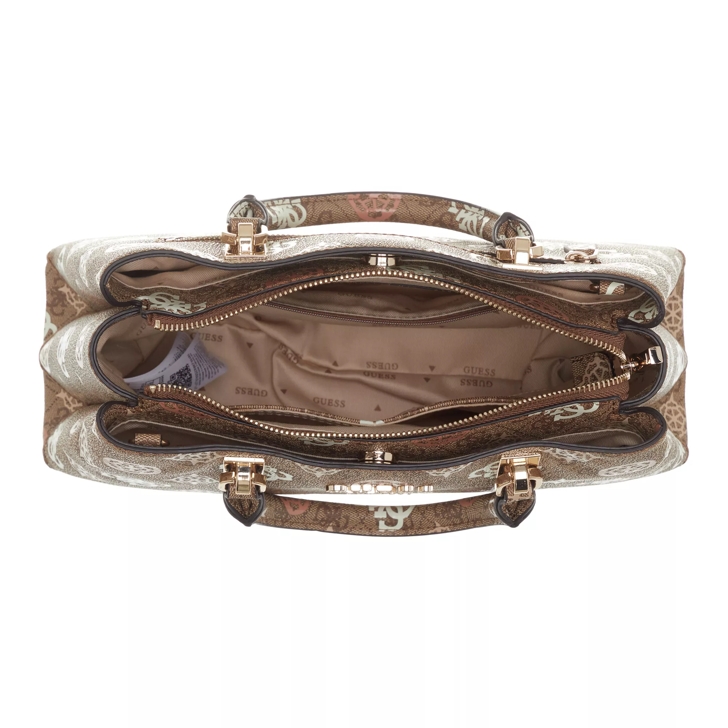 Guess Eliette Logo Grlfrnd Satchel Latte Logo Multi | Tote