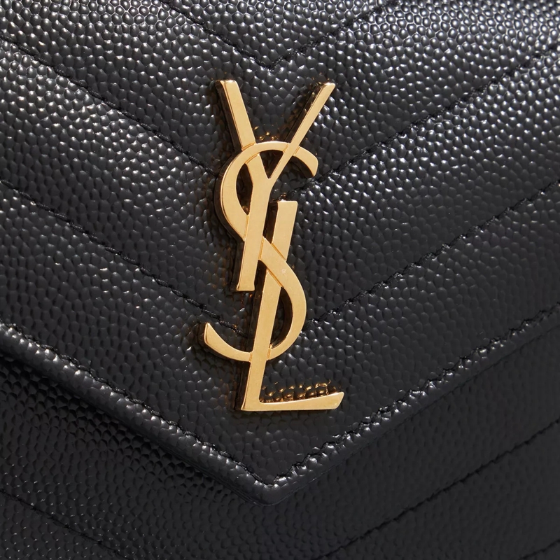 Saint Laurent Tri-Fold-Portemonnaie Cassandre Matel Multi Folded Wallet Black(Image 4)