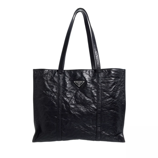 Prada Antique Nappa Large Tote Bag Black Shopping Bag