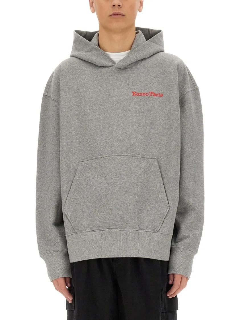Thumbnail - Kenzo - Oversized Grey Hoodie With Tiger Graphic - Größe S - grau