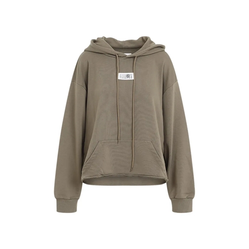 MM6 Maison Margiela Green Cotton Hoodie Brown Shirts