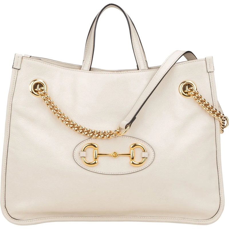 Gucci Schultertasche Gucci White Leather Horsebit 1955 Shoulder Bag mehrfarbig
