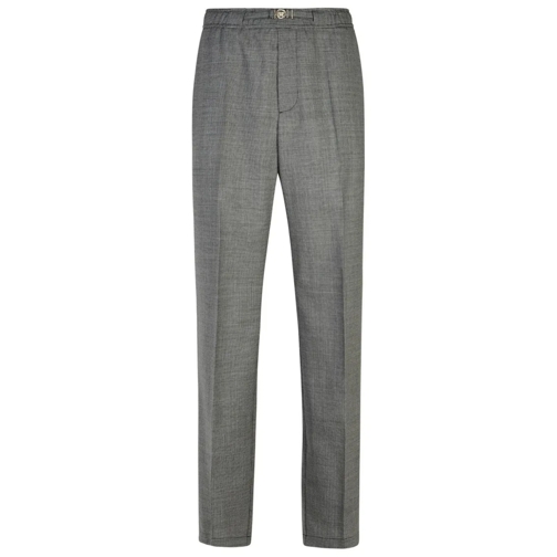 Versace  Grey Virgin Wool Trousers Grey