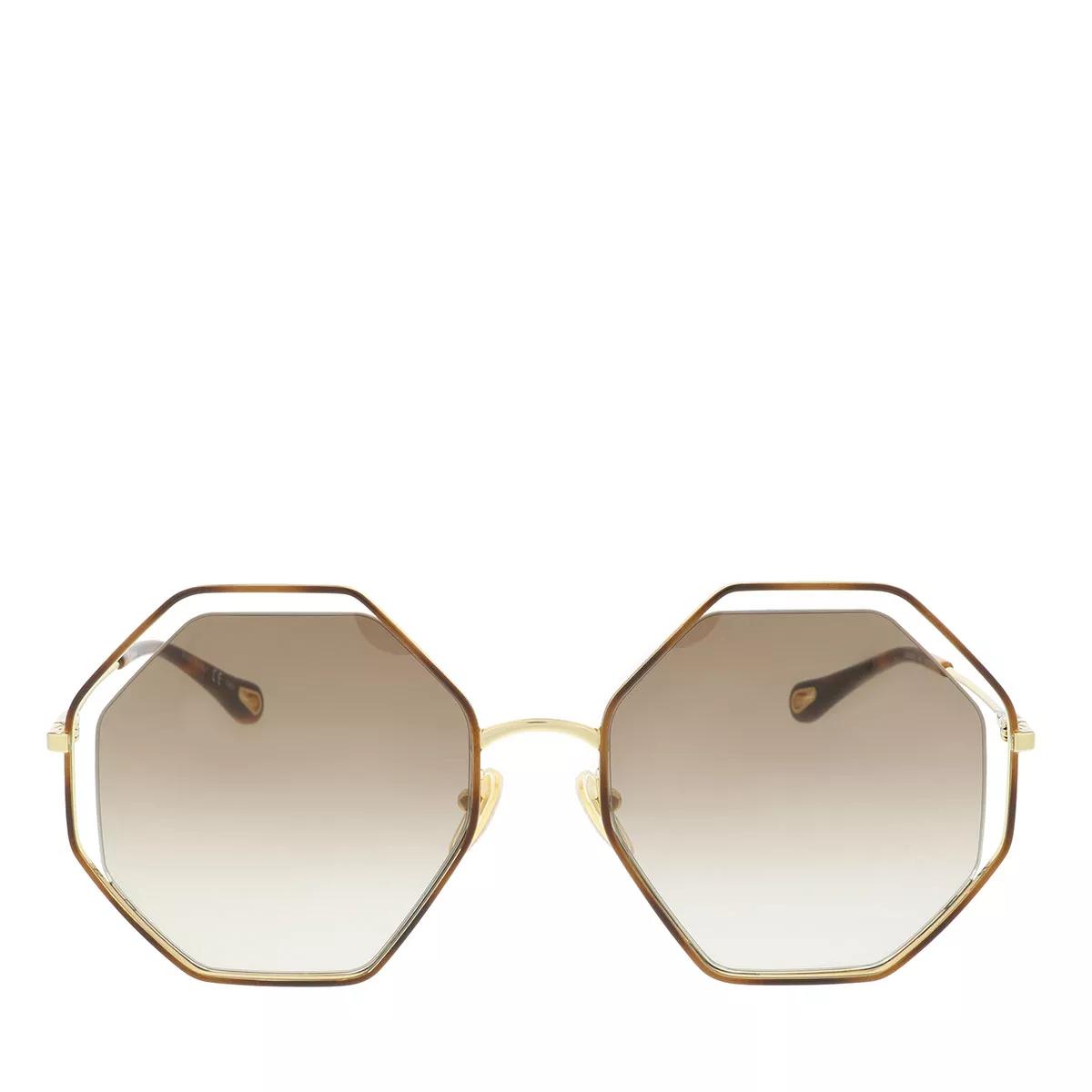 Sonnenbrille | hexagonal POPPY metal sunglasses HAVANA-GOLD-BROWN Chloé