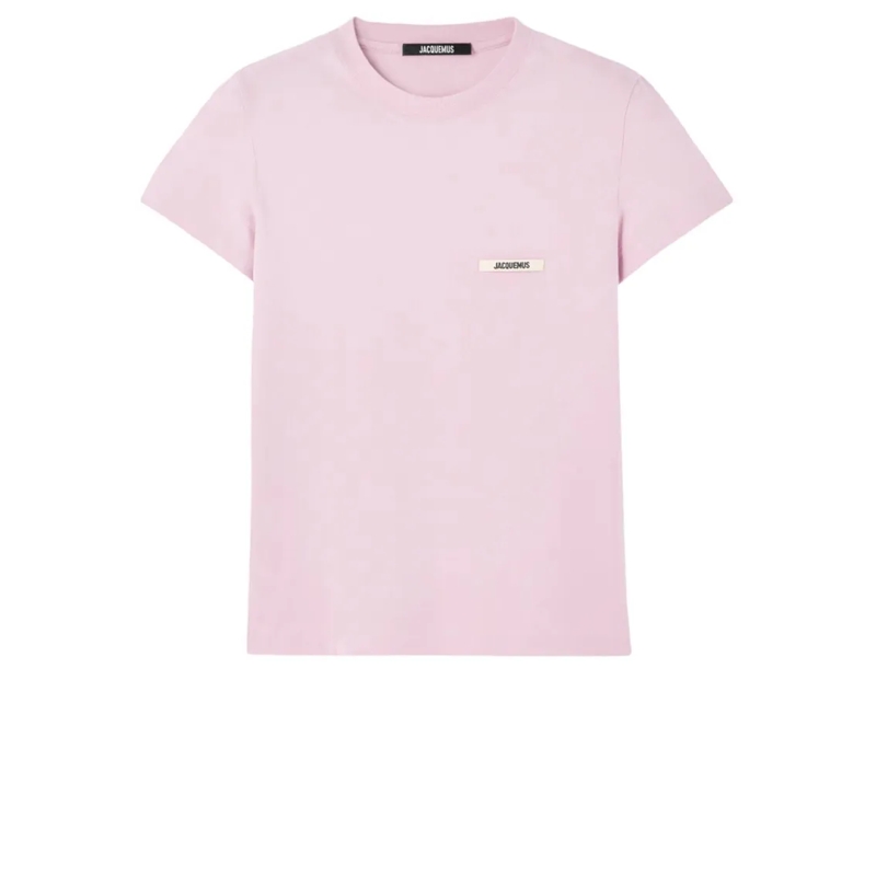 Jacquemus T-shirt Soft Pink Cotton T-Shirt With Crew Neck Purple