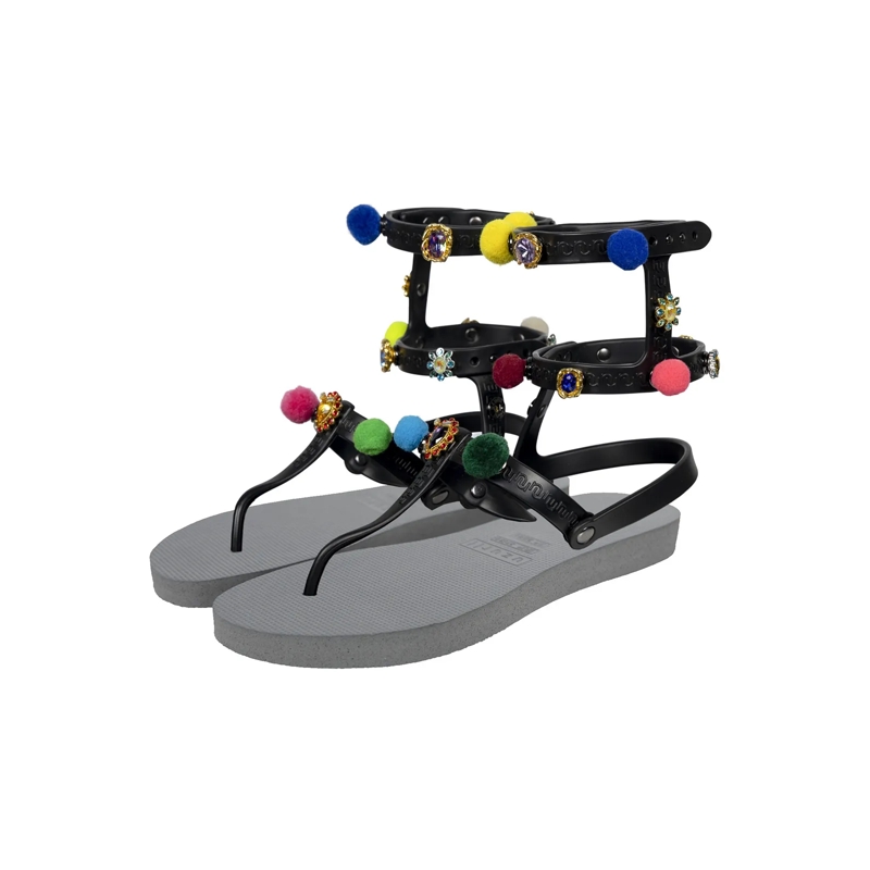 UZURII Flip Flops Zehentrenner Mondriaan Colorful Black silber(Image 2)