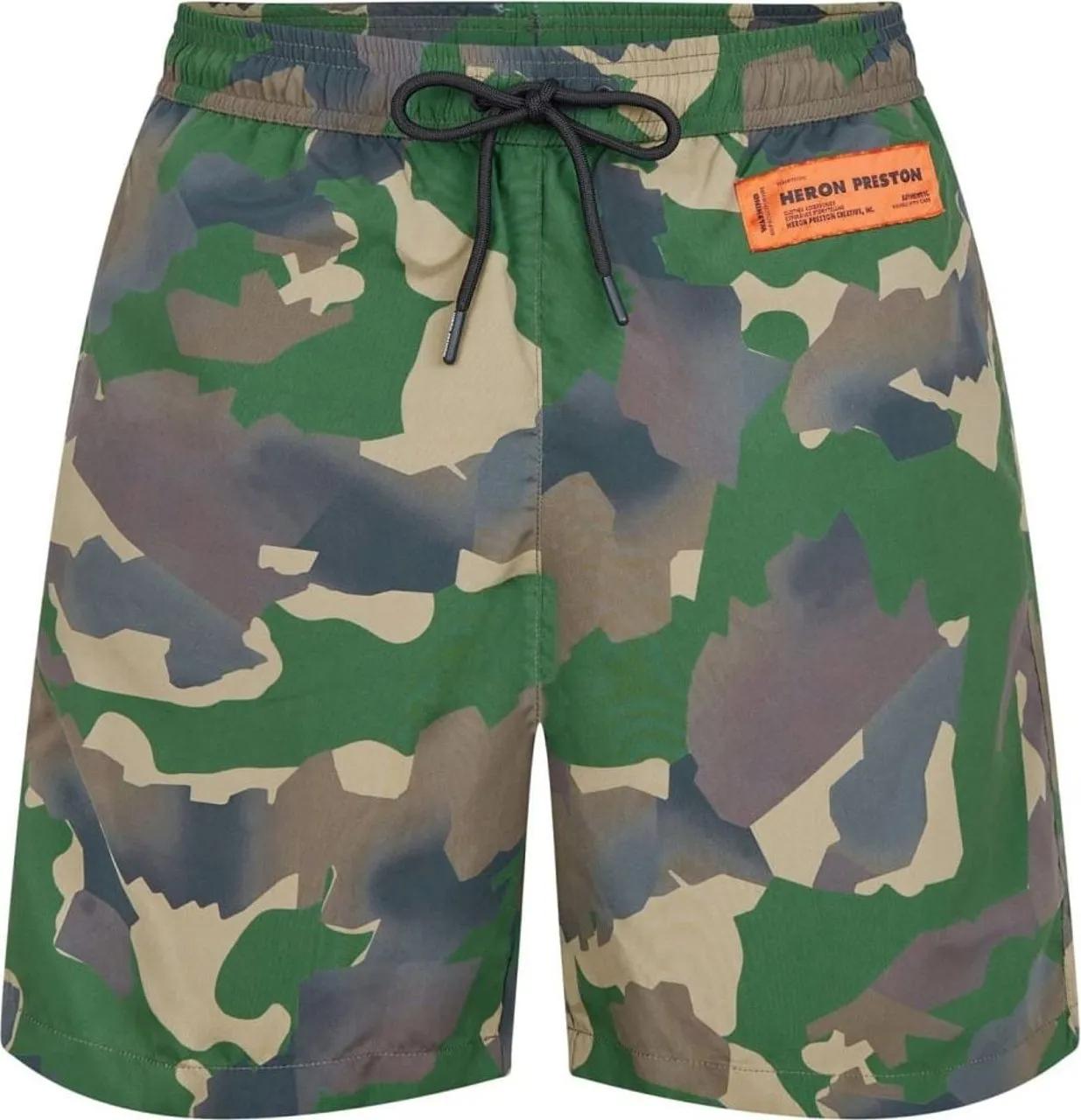 Thumbnail - Heron Preston - Camouflage Logo Patch Swim Shorts - Größe S - grün