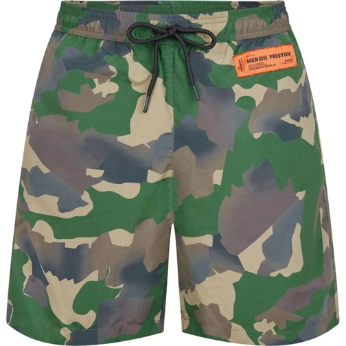 Heron Preston  Camouflage Logo Patch Swim Shorts grün