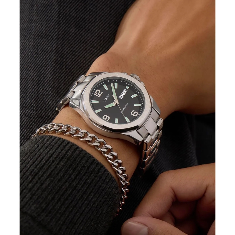 Timex Quarzuhr Quarz-Analoguhr Essex Ave 46 silber(Image 6)