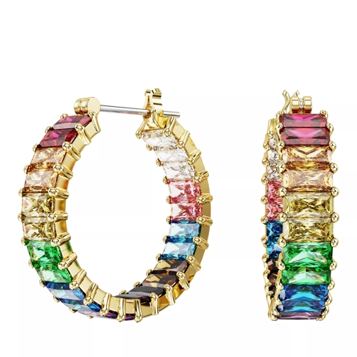 Swarovski Creole Matrix hoop earrings, Baguette cut Multicolored