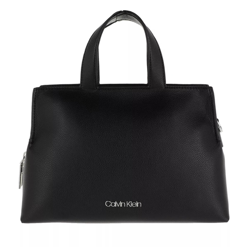 Calvin Klein Medium Zip Tote Bag Black Rymlig shoppingväska
