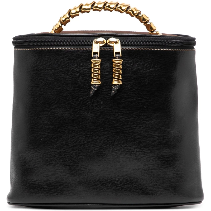 Loewe Nécessaire Leather Velasquez Twist Vanity Bag schwarz