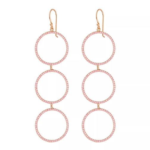 Leaf Earring Circle of Life Triple Rose Gold-Plated Pendant d'oreille